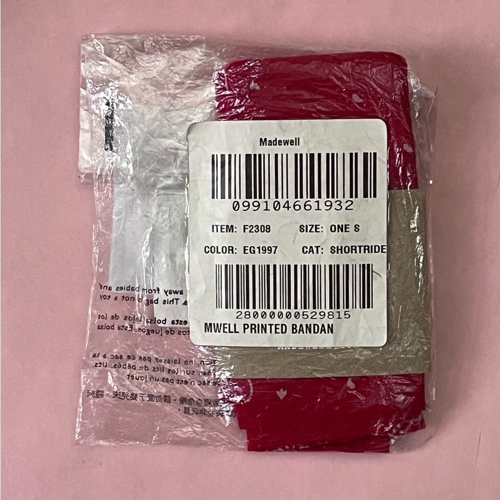 $30 or FREE Madewell True Red Organic Cotton Bandana Scarf Kerchief - Picture 10 of 10